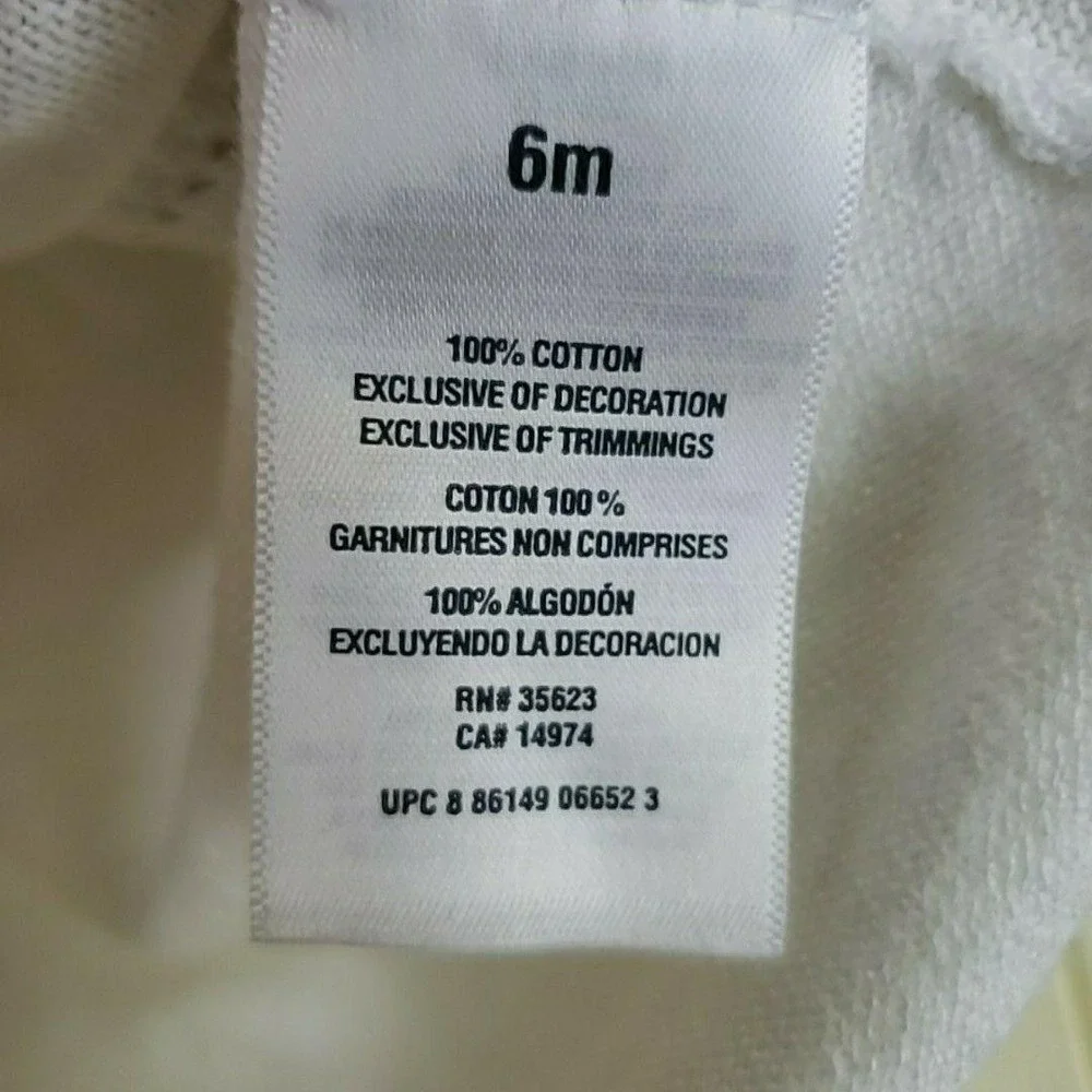 Carter's Cardigan Sweater Girls 3-6 Months White Knit Pockets Button Front